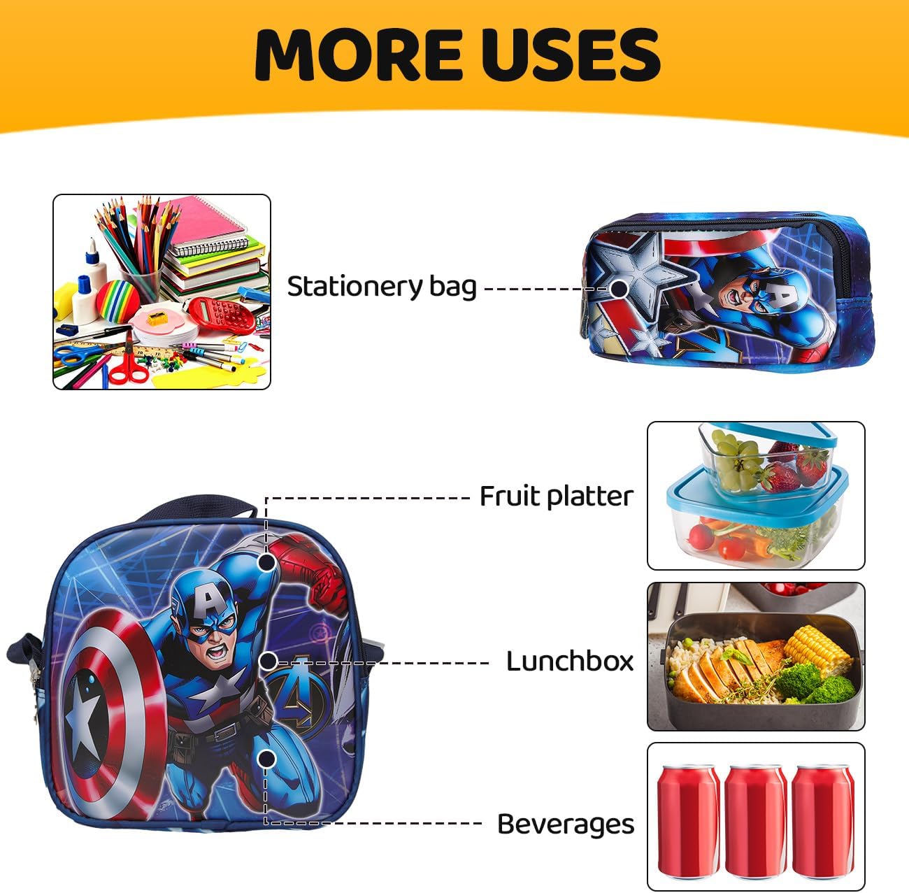 Lucky Kids Children Large Rolling School Bag Student Trolley School Bags with Lunch Bag, Pencil Box Wheeled Backpack Bag Set for Kids