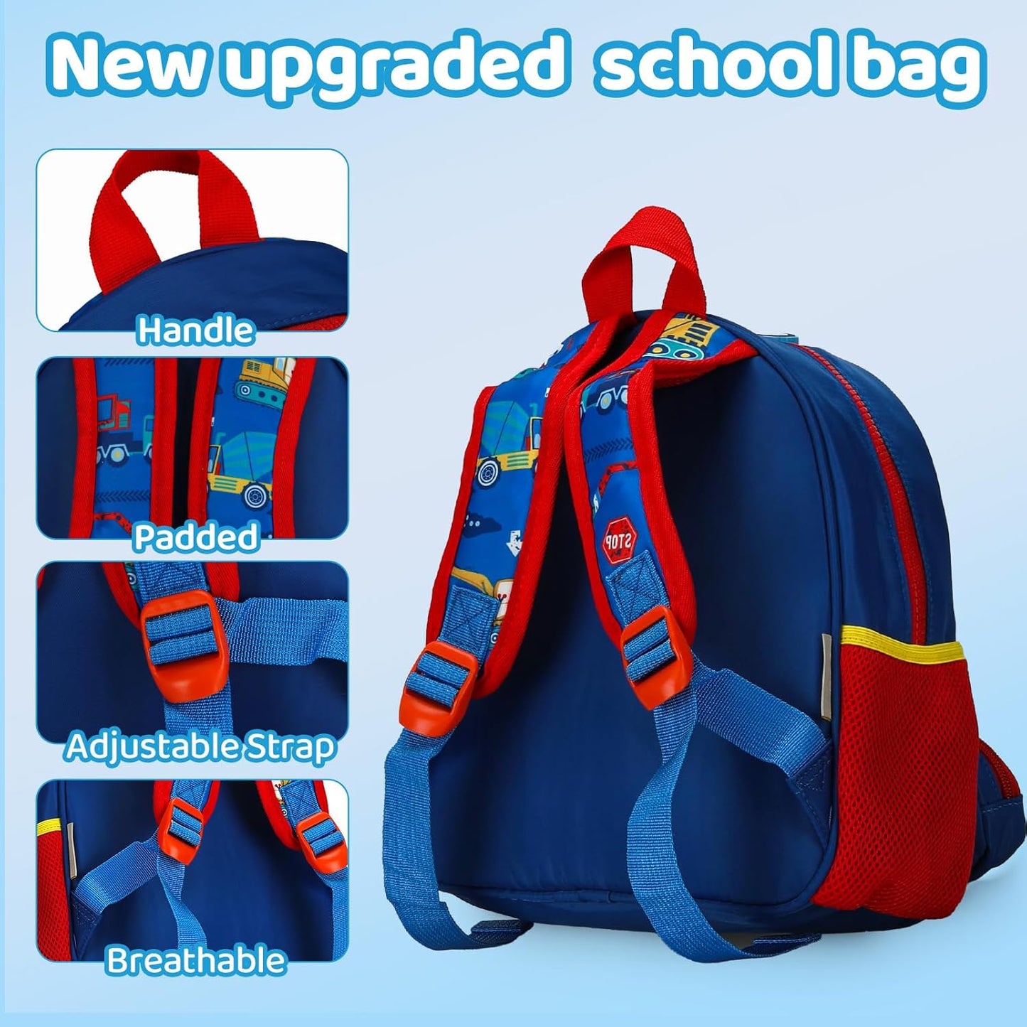 Kids Backpack for Boys Girls – Lightweight Cartoon Toddler School Bag, Preschool Backpack with Comfortable Straps for Children Age