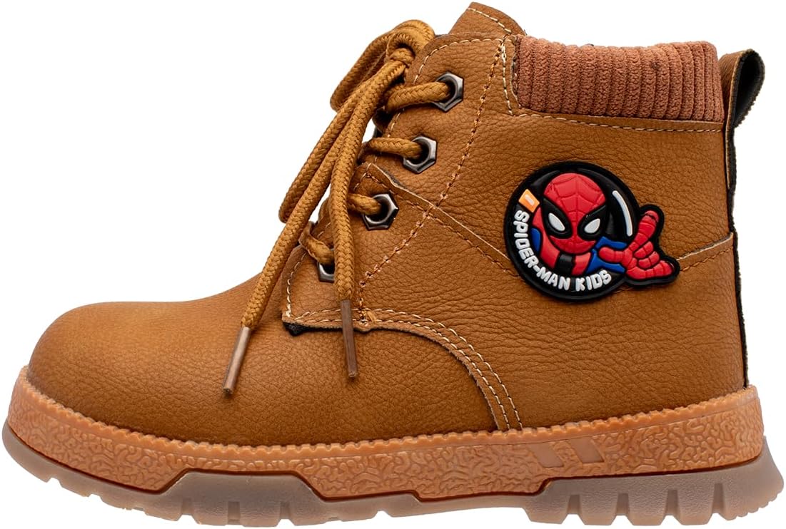 Lucky Kids Stylish Unisex Boots With Lace Up & Side-Zipp Closure For Outdoor Walking Non Slip Sole Easy Wear Boots For Toddlers
