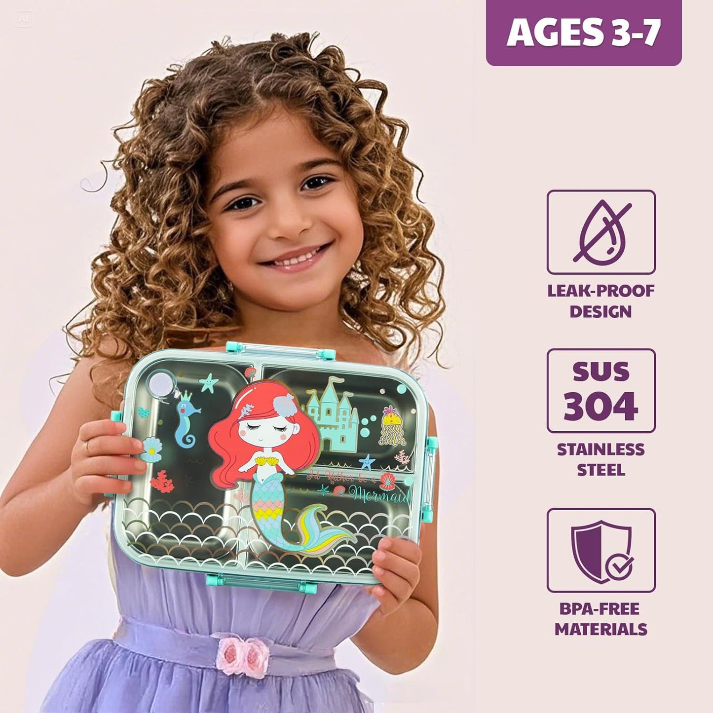Kids Lunch Box Set with Insulated Bag, Bento Lunch Container & Utensils – Cute Cartoon Designs for Boys & Girls, Leakproof, BPA-Free, Easy to Carry School Lunch Kit