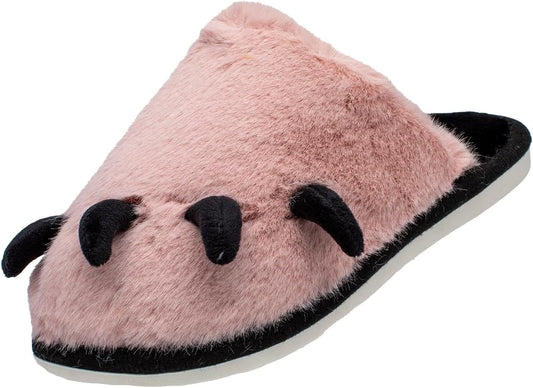 Lucky Kids Unisex Comfy Bedroom Scuff Slippers for Indoor & Outdoor Activities with Cute Animal Paw Design & Anti Skid Rubber Sole for Toddlers/Little Kids