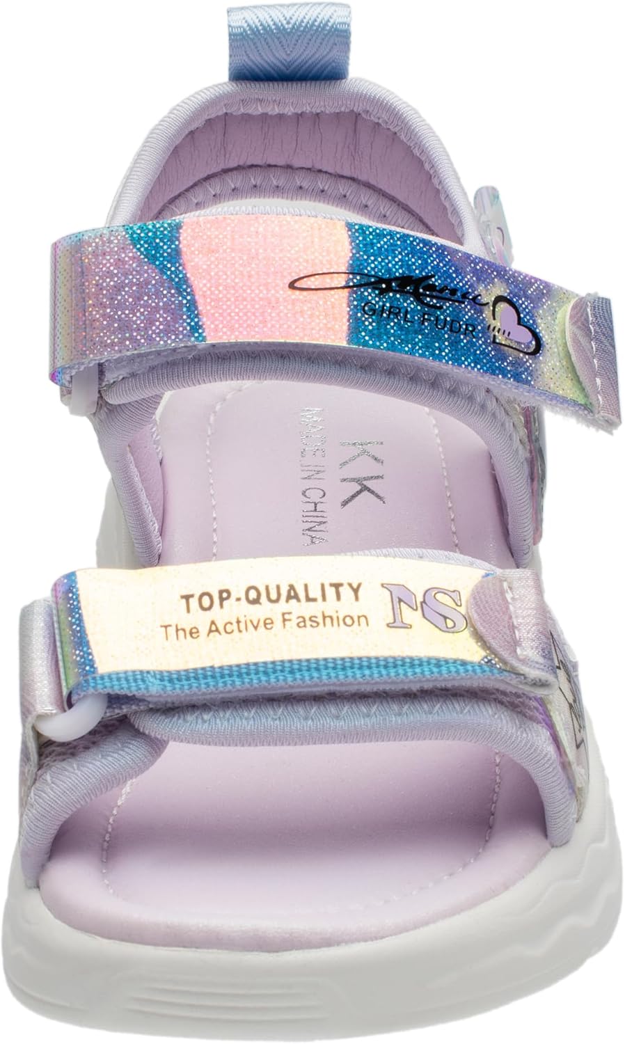 Lucky Kids Girls Cute Waterproof Open Toe Sports Sandals with Hook & Loop Closure for Toddlers and Little Kids - Ideal for Hiking and Beach Outdoor Activities