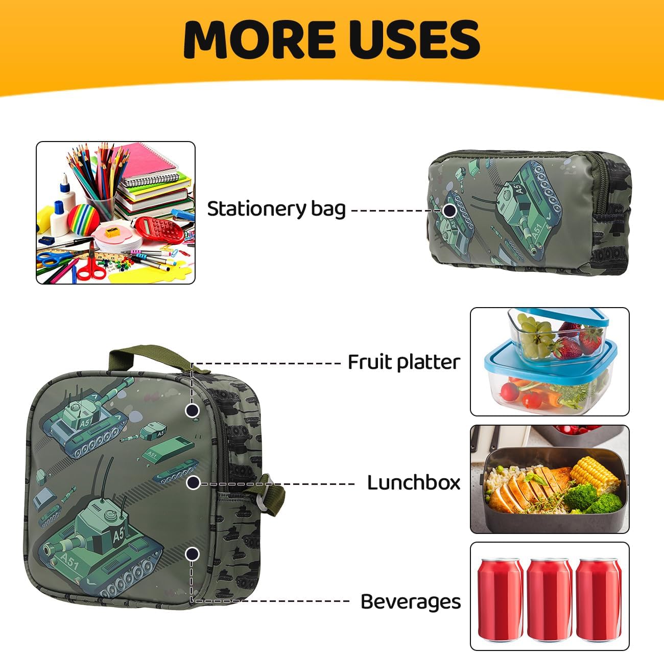 Lucky Kids Children Large Rolling School Bag Student Trolley School Bags with Lunch Bag, Pencil Box Wheeled Backpack Bag Set for Kids