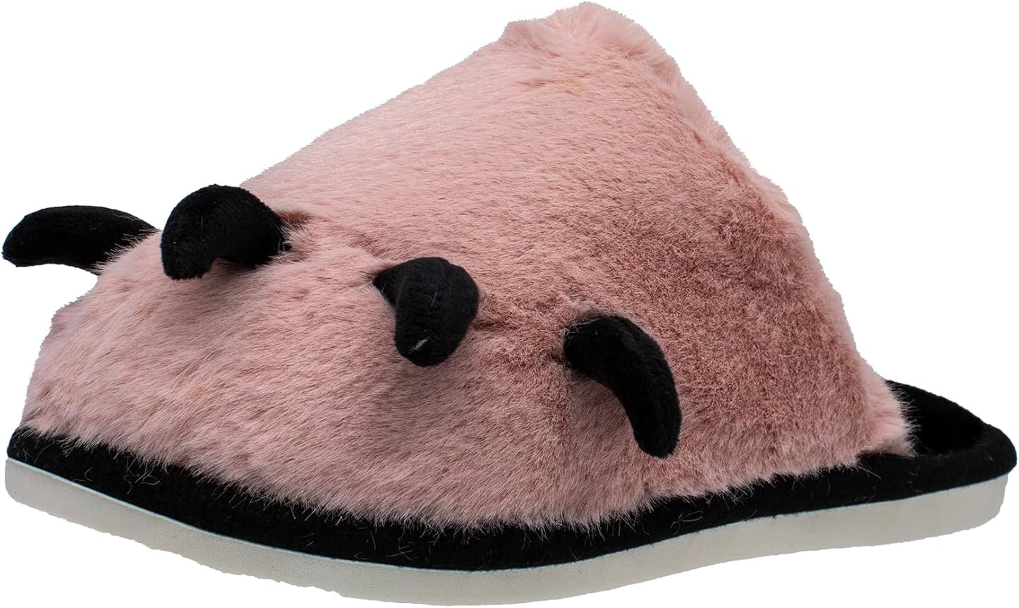 Lucky Kids Unisex Comfy Bedroom Scuff Slippers for Indoor & Outdoor Activities with Cute Animal Paw Design & Anti Skid Rubber Sole for Toddlers/Little Kids