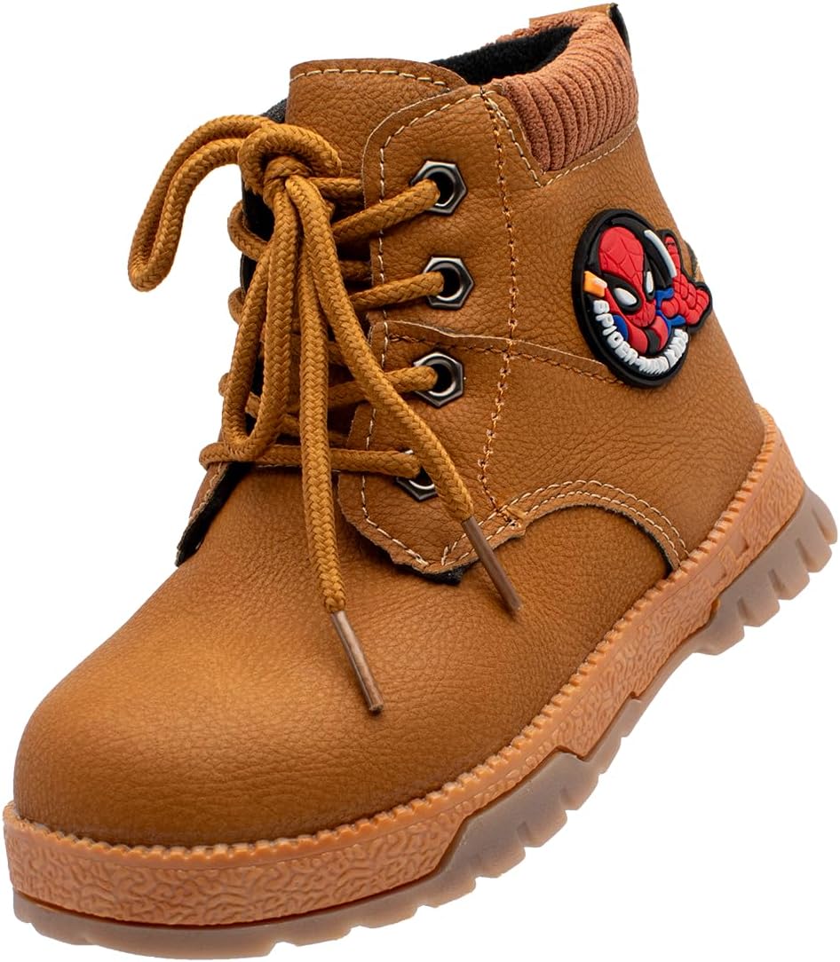Lucky Kids Stylish Unisex Boots With Lace Up & Side-Zipp Closure For Outdoor Walking Non Slip Sole Easy Wear Boots For Toddlers