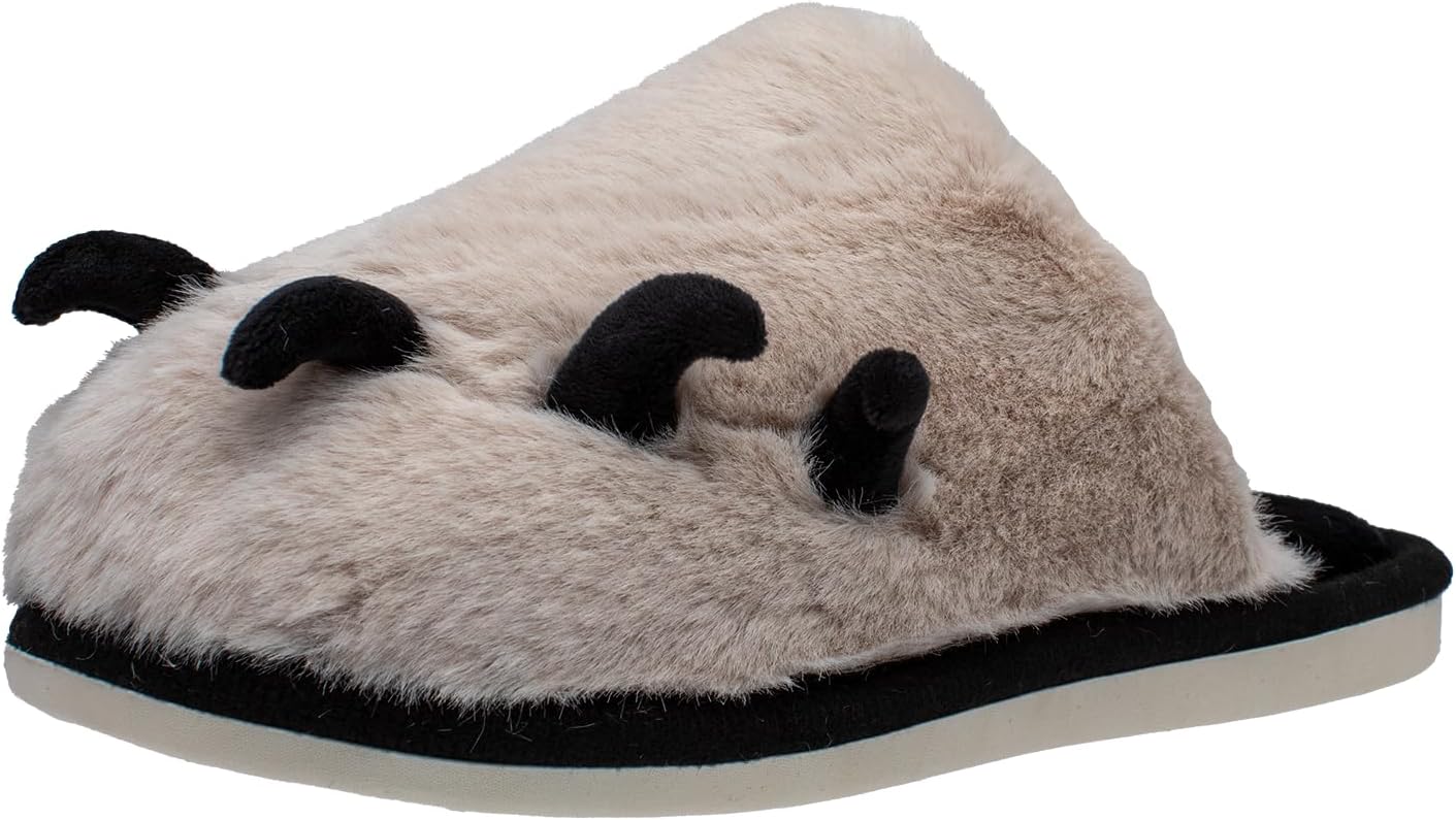 Lucky Kids Unisex Comfy Bedroom Scuff Slippers for Indoor & Outdoor Activities with Cute Animal Paw Design & Anti Skid Rubber Sole for Toddlers/Little Kids