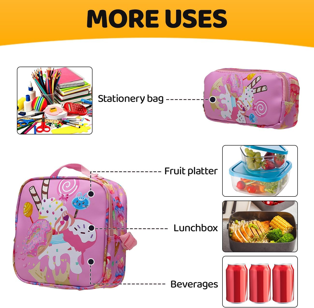 Rolling Backpack with Wheels for girls 43cm with Lunch Bag and Pencil Case, Lightweight School Bookbags for Kids