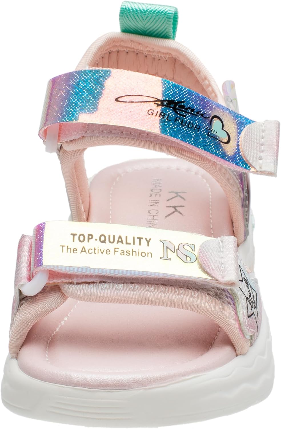 Lucky Kids Girls Cute Waterproof Open Toe Sports Sandals with Hook & Loop Closure for Toddlers and Little Kids - Ideal for Hiking and Beach Outdoor Activities