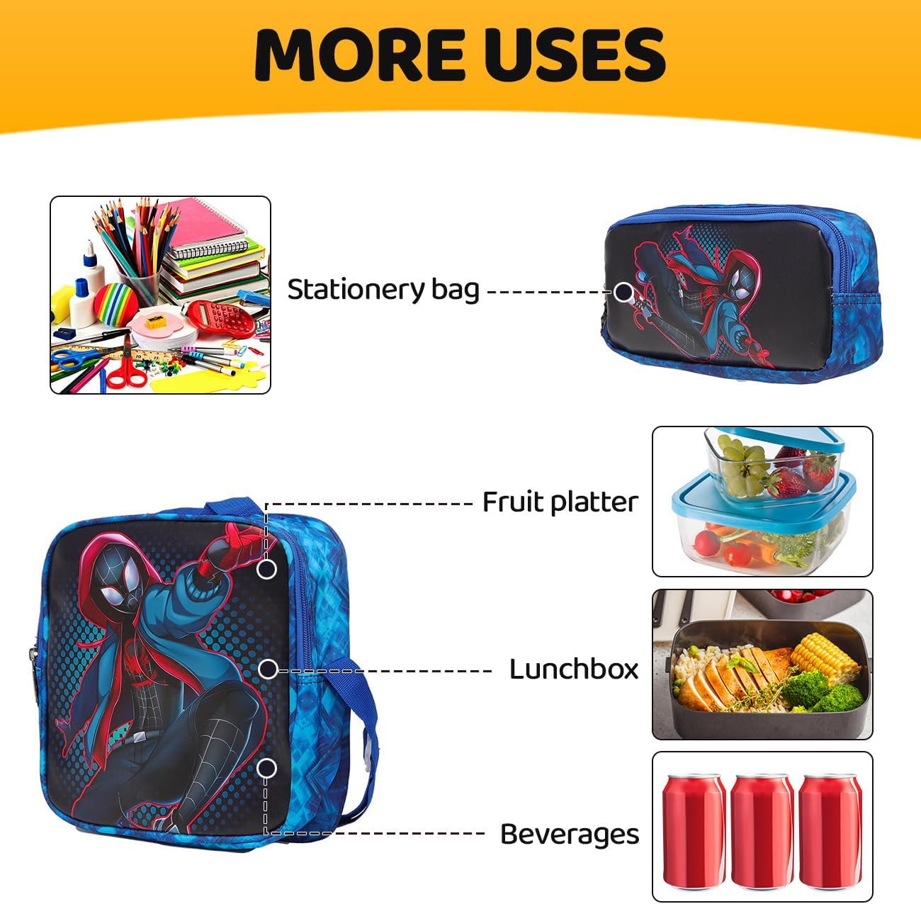 Lucky Kids Children Large Rolling School Bag Student Trolley School Bags with Lunch Bag, Pencil Box Wheeled Backpack Bag Set for Kids