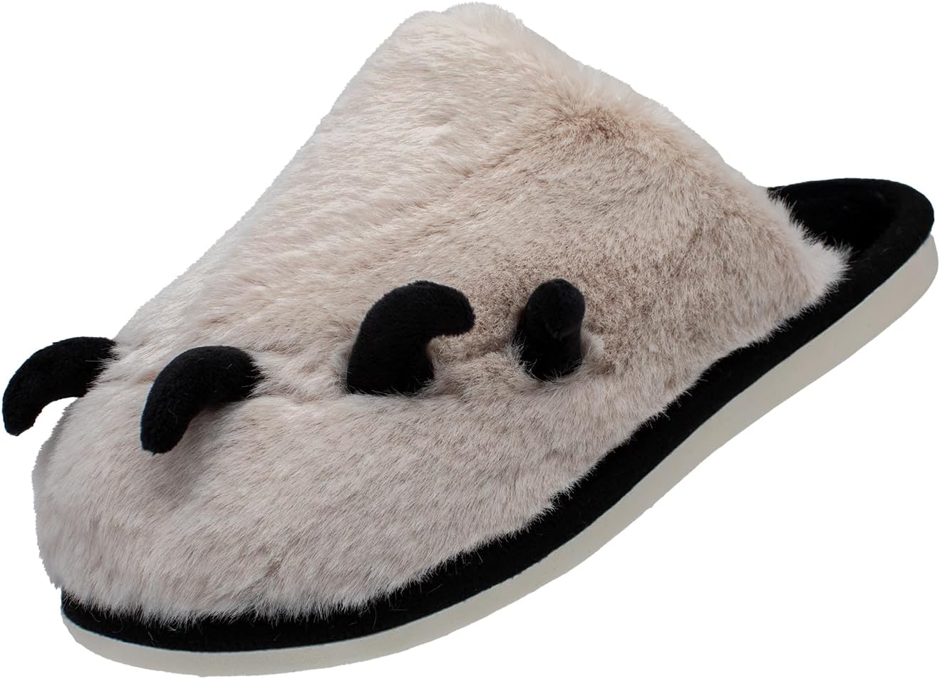 Lucky Kids Unisex Comfy Bedroom Scuff Slippers for Indoor & Outdoor Activities with Cute Animal Paw Design & Anti Skid Rubber Sole for Toddlers/Little Kids
