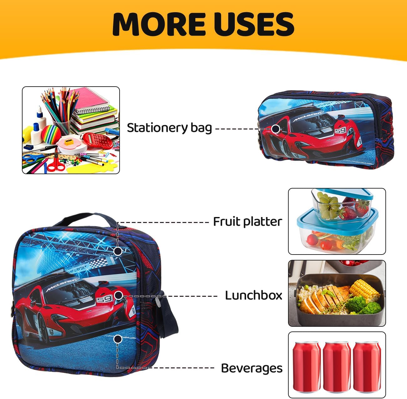 Lucky Kids Children Large Rolling School Bag Student Trolley School Bags with Lunch Bag, Pencil Box Wheeled Backpack Bag Set for Kids