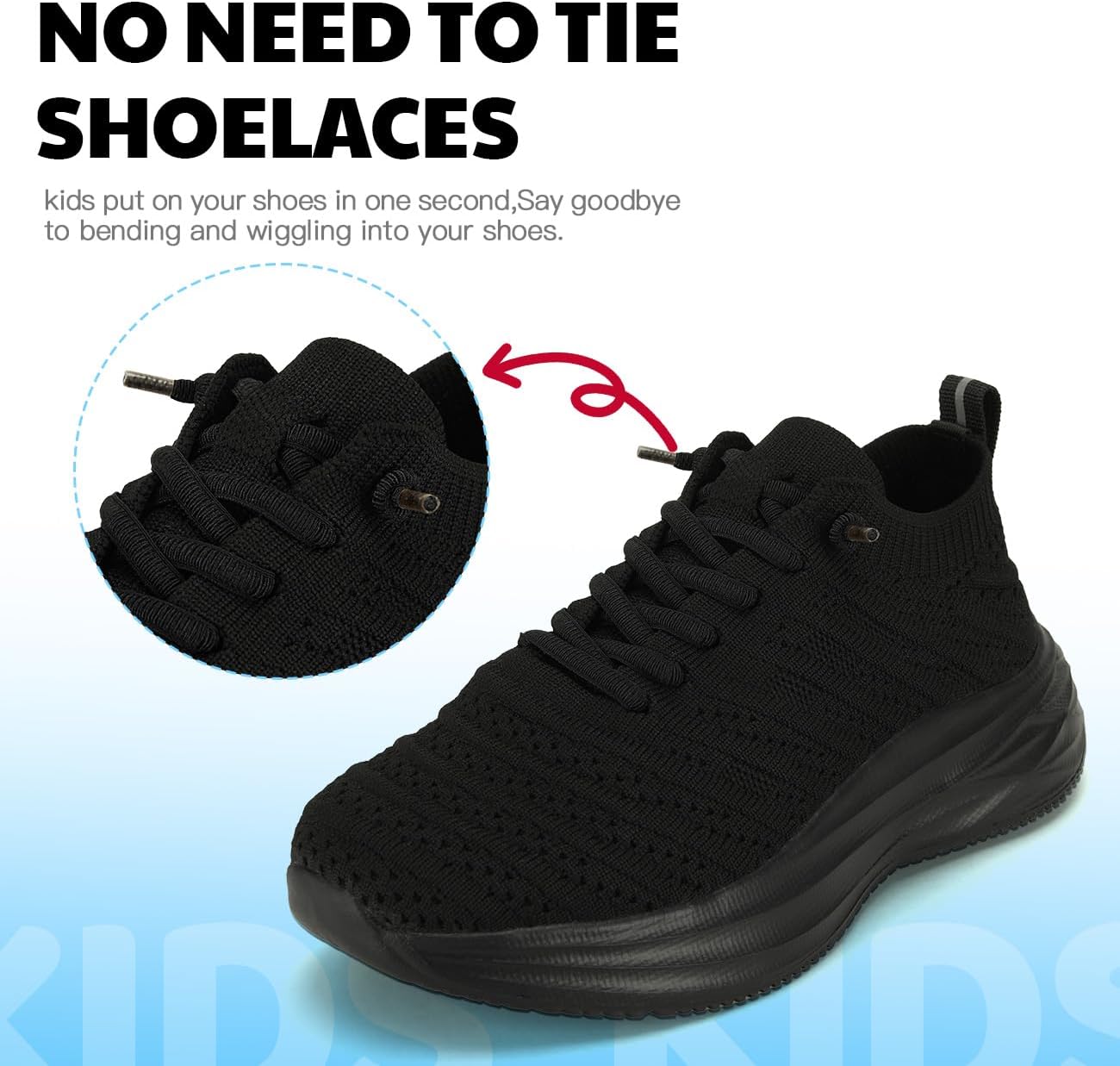 Breathable Knit Sneakers for Kids & Teens – Lightweight Slip-On Running Shoes with Cushioned Sole, Sizes 28-43