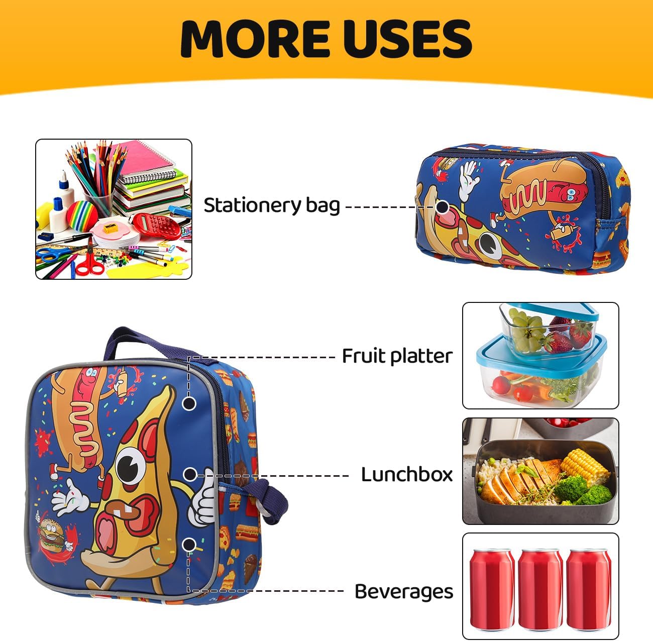 Lucky Kids Children Large Rolling School Bag Student Trolley School Bags with Lunch Bag, Pencil Box Wheeled Backpack Bag Set for Kids