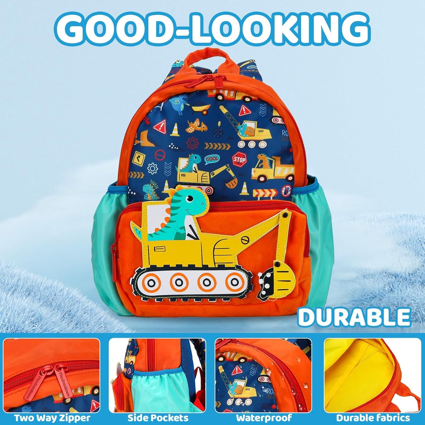 Kids Backpack for Boys Girls – Lightweight Cartoon Toddler School Bag, Preschool Backpack with Comfortable Straps for Children Age