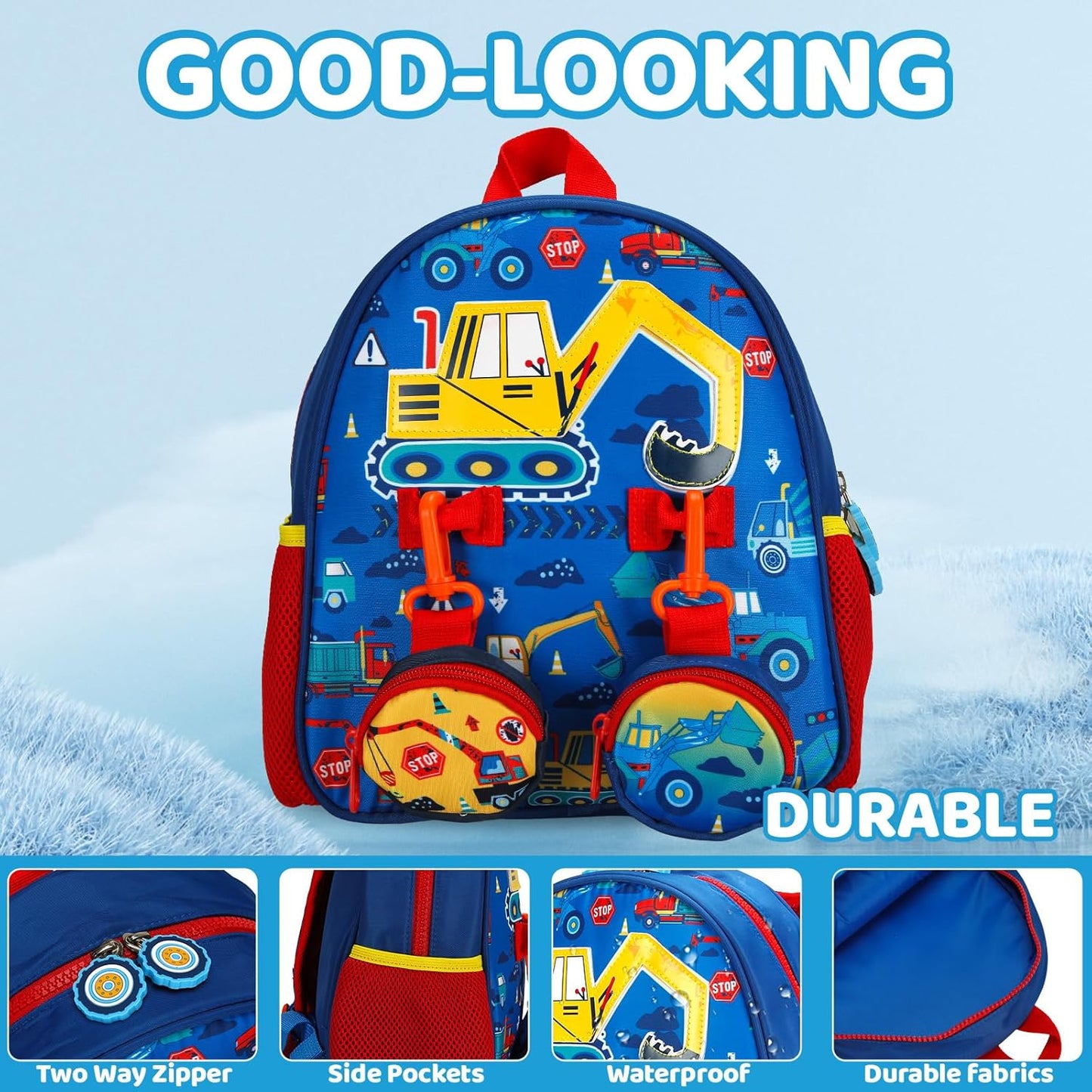Kids Backpack for Boys Girls – Lightweight Cartoon Toddler School Bag, Preschool Backpack with Comfortable Straps for Children Age