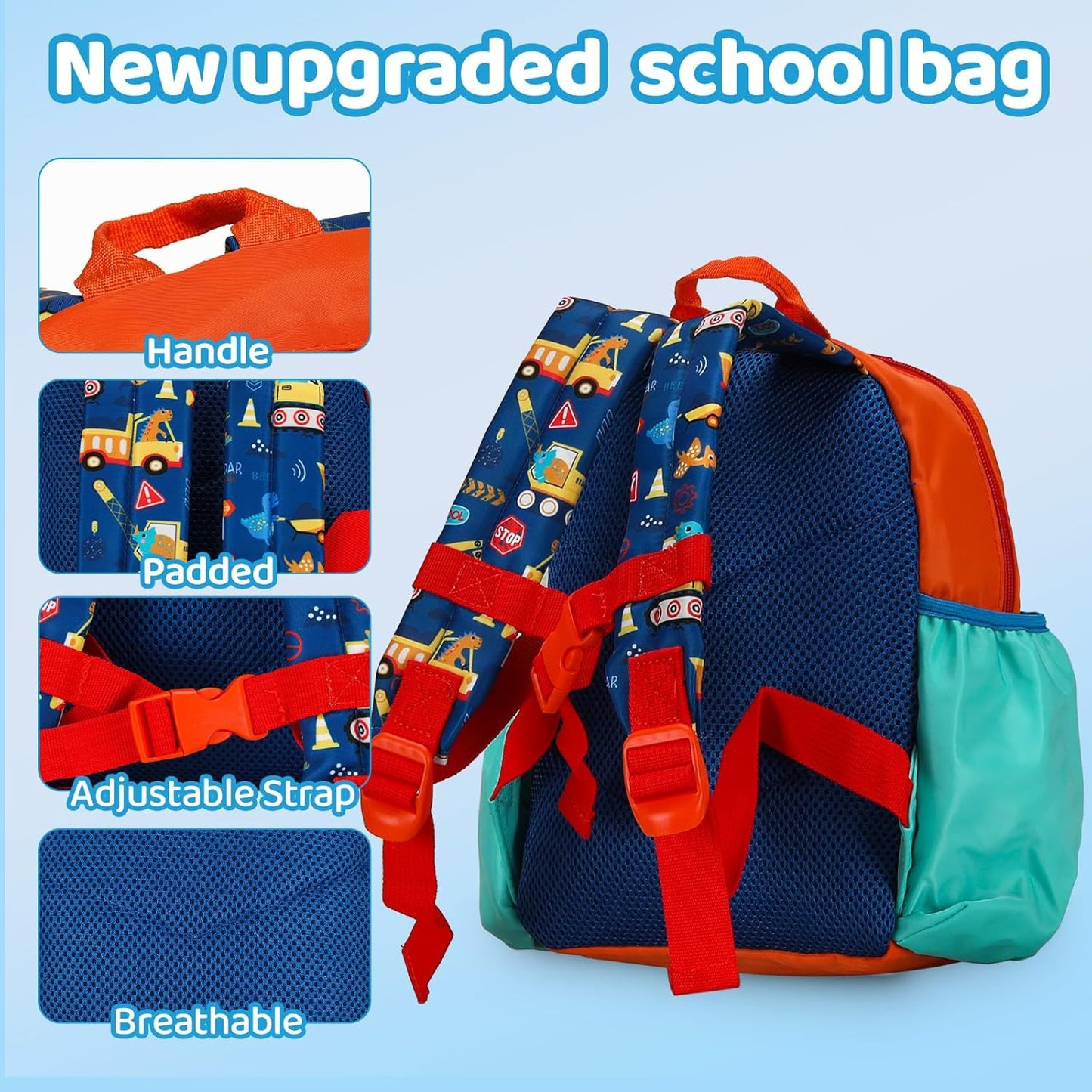Kids Backpack for Boys Girls – Lightweight Cartoon Toddler School Bag, Preschool Backpack with Comfortable Straps for Children Age