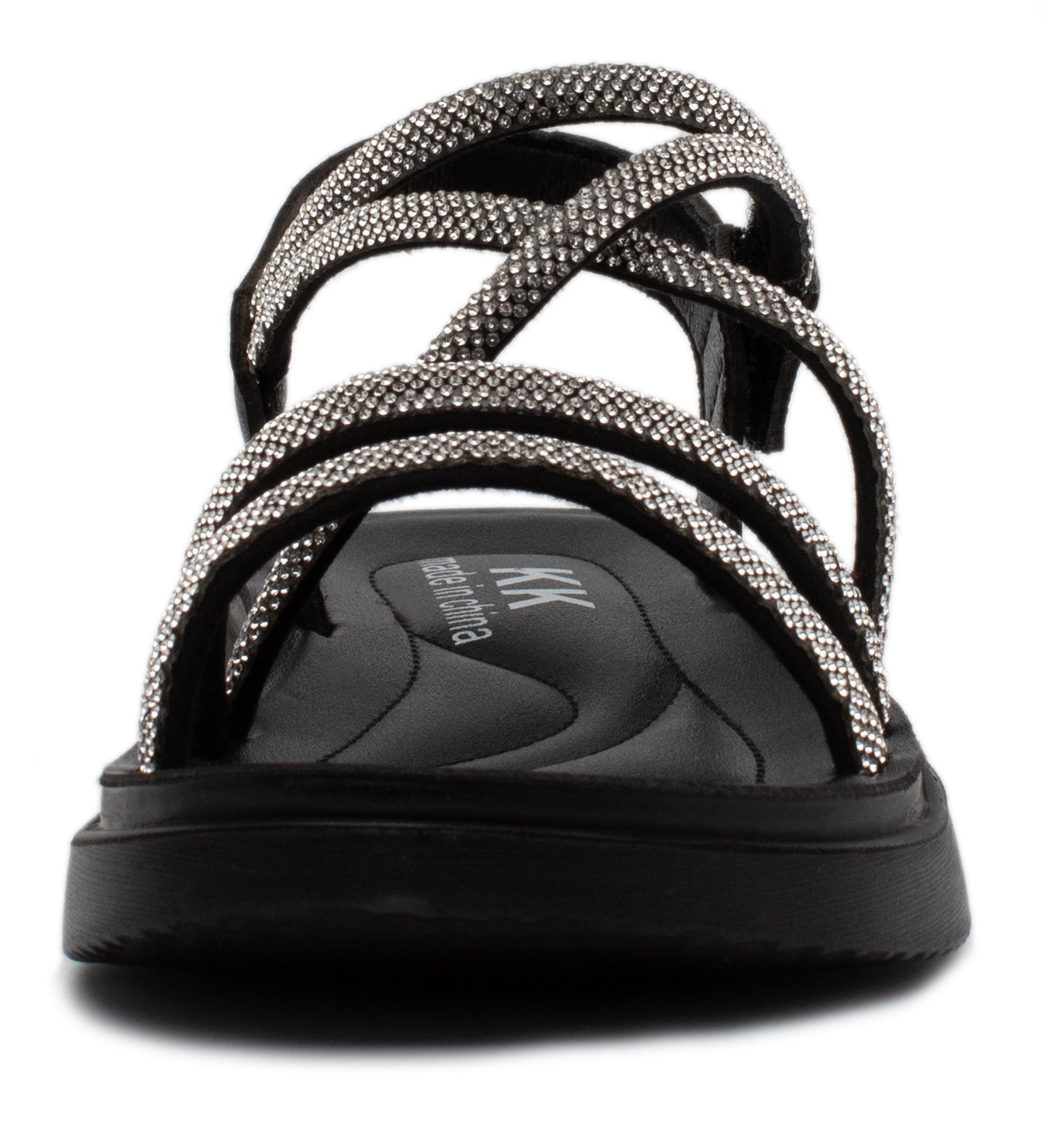 Kids King Sparkly Rhinestone Slip on Flat Sandals