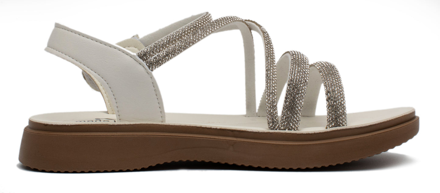 Kids King Sparkly Rhinestone Slip on Flat Sandals