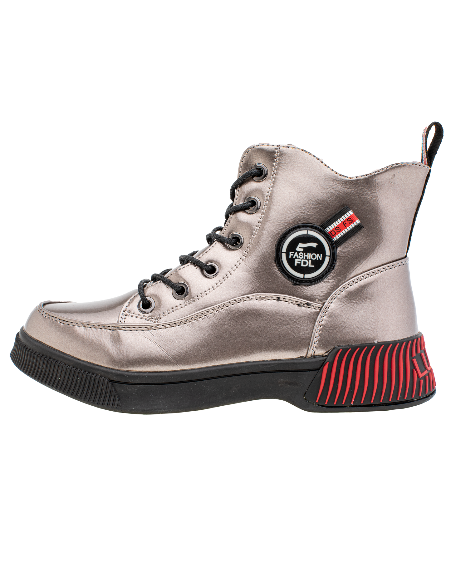 Lucky Kids Lace-Up Glossy Ankle Boots