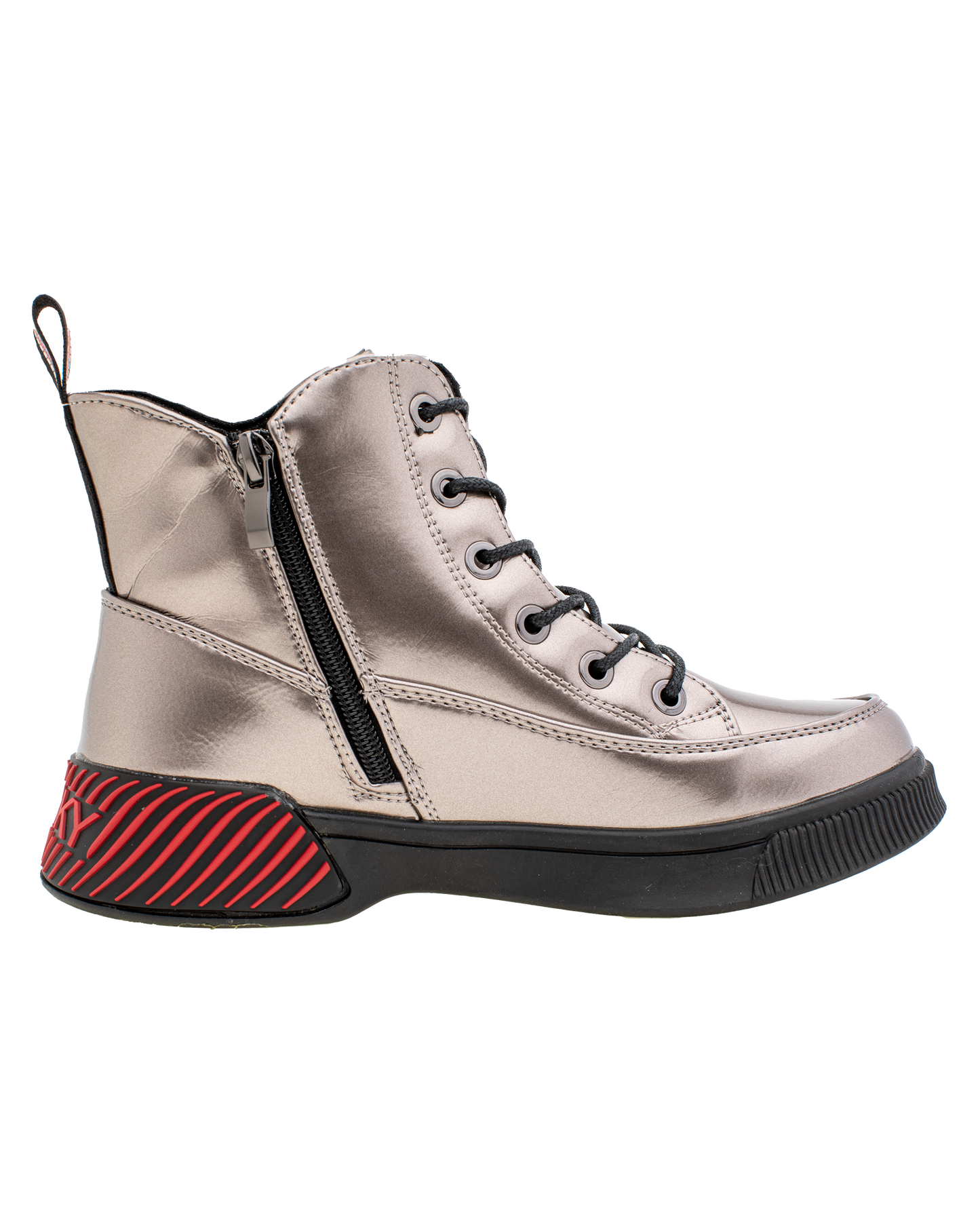 Lucky Kids Lace-Up Glossy Ankle Boots