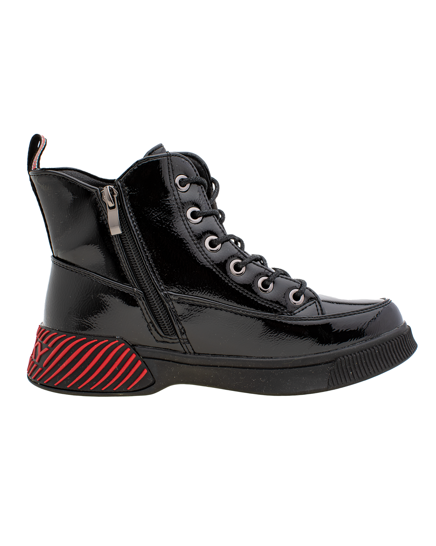 Lucky Kids Lace-Up Glossy Ankle Boots