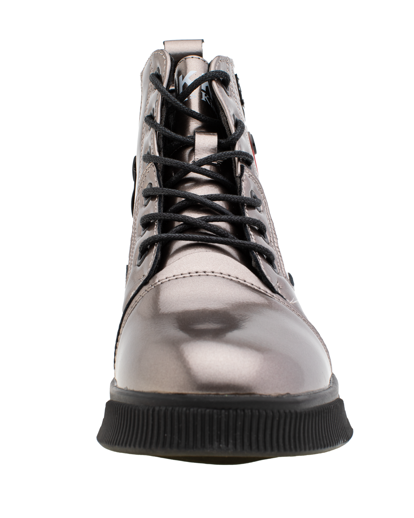Lucky Kids Lace-Up Glossy Ankle Boots
