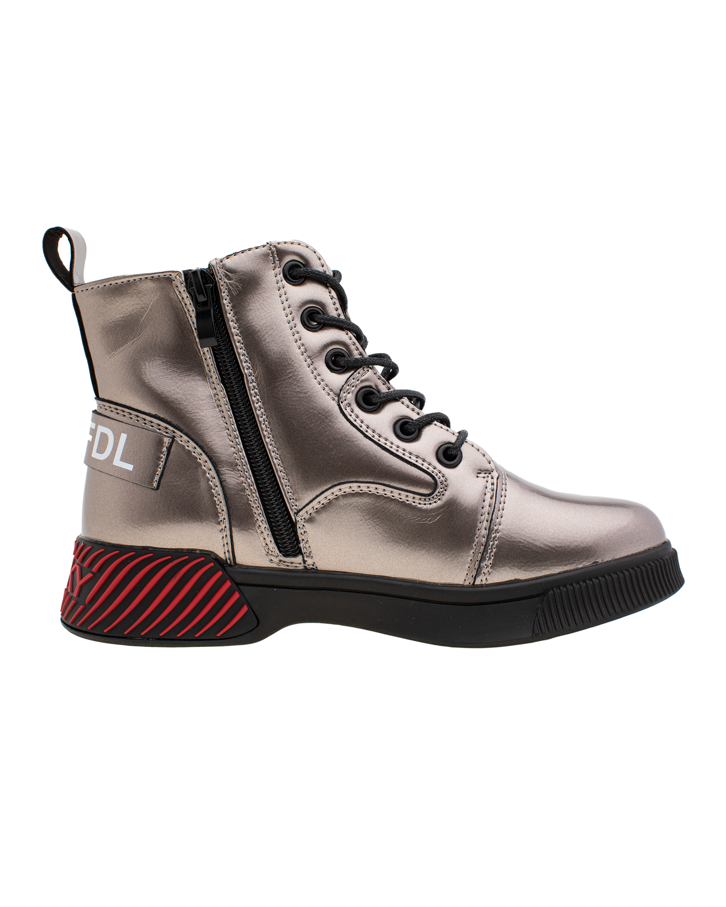 Lucky Kids Lace-Up Glossy Ankle Boots