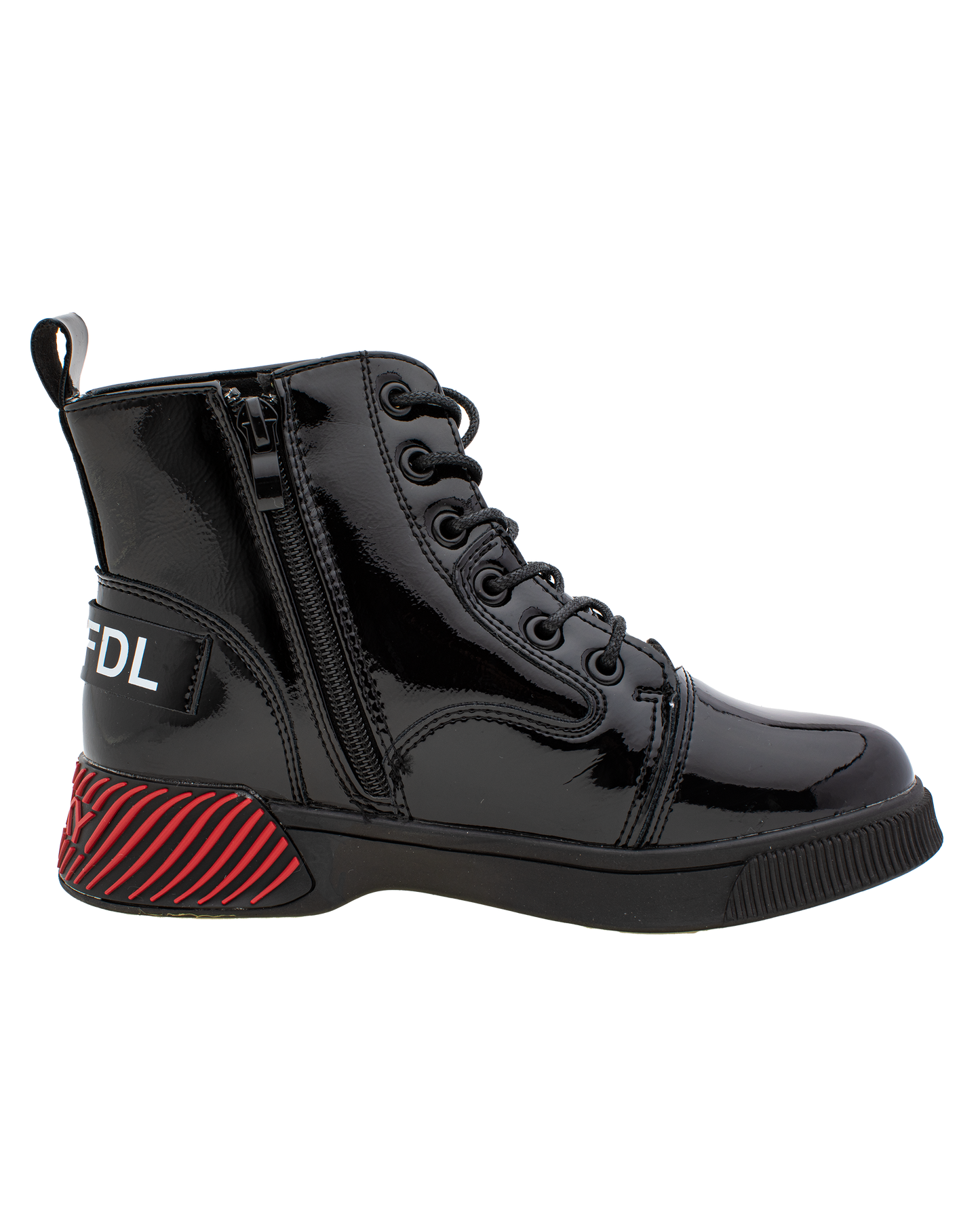 Lucky Kids Lace-Up Glossy Ankle Boots
