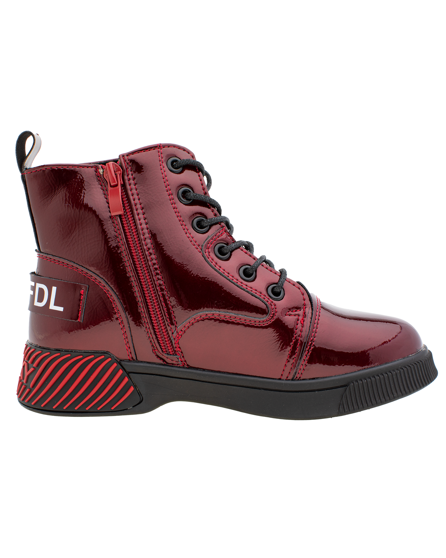 Lucky Kids Lace-Up Glossy Ankle Boots