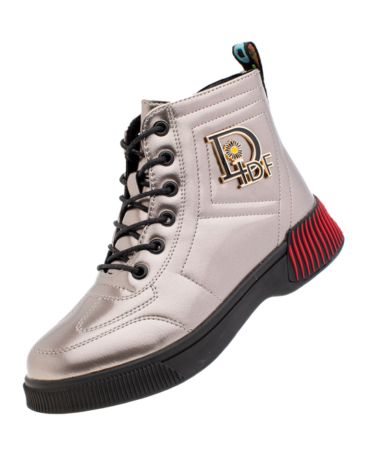 Lucky Kids Lace-Up Glossy Ankle Boots