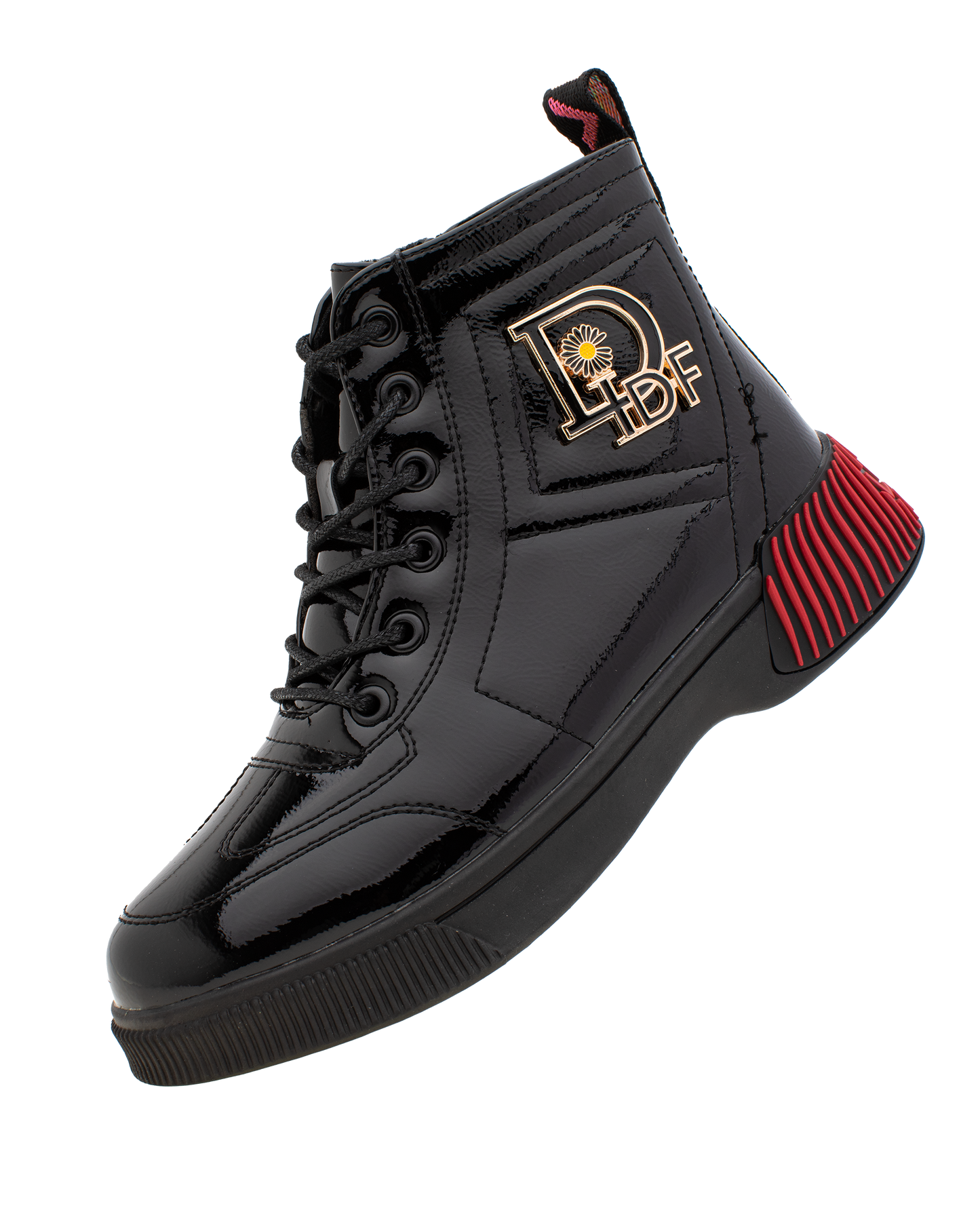 Lucky Kids Lace-Up Glossy Ankle Boots