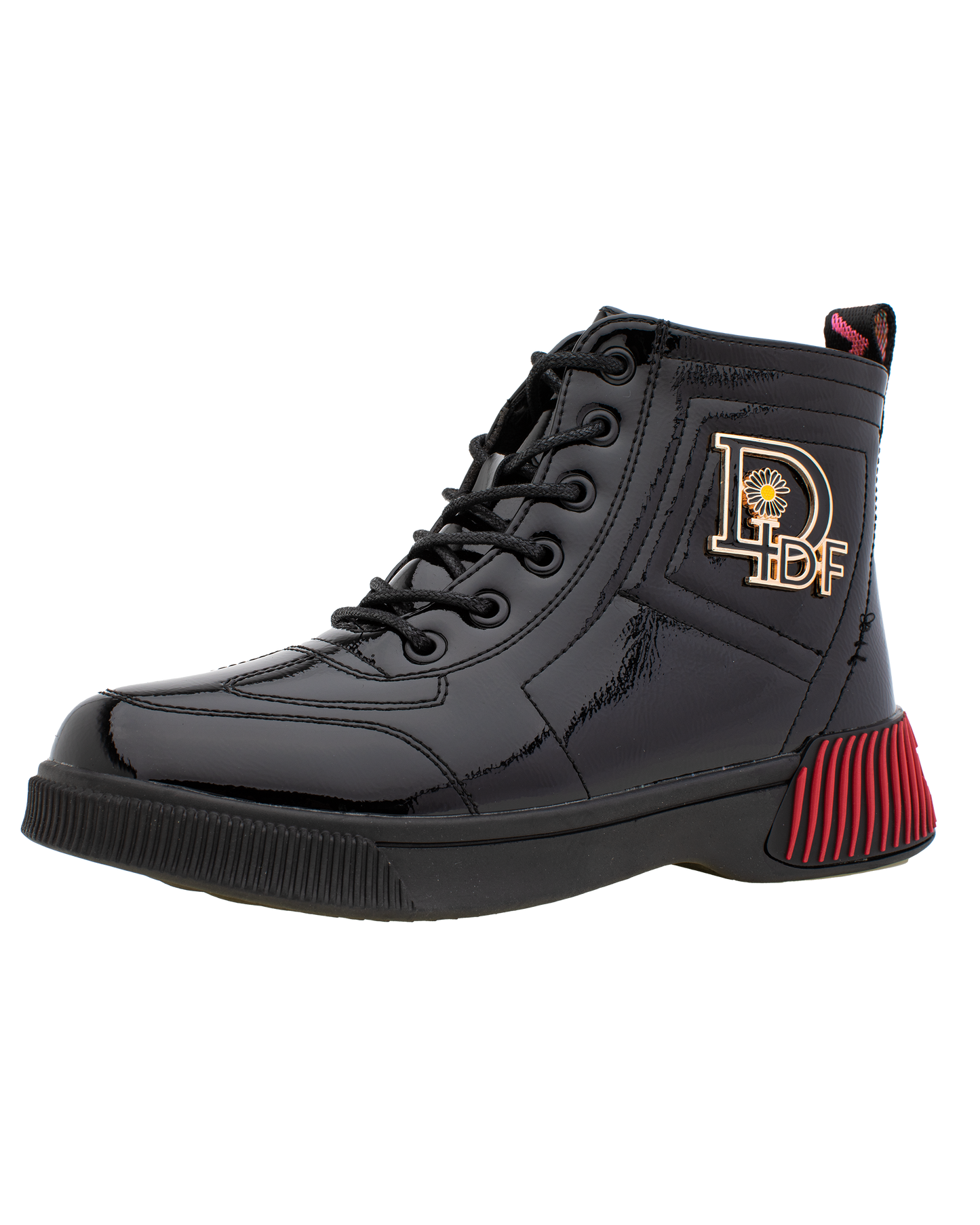 Lucky Kids Lace-Up Glossy Ankle Boots