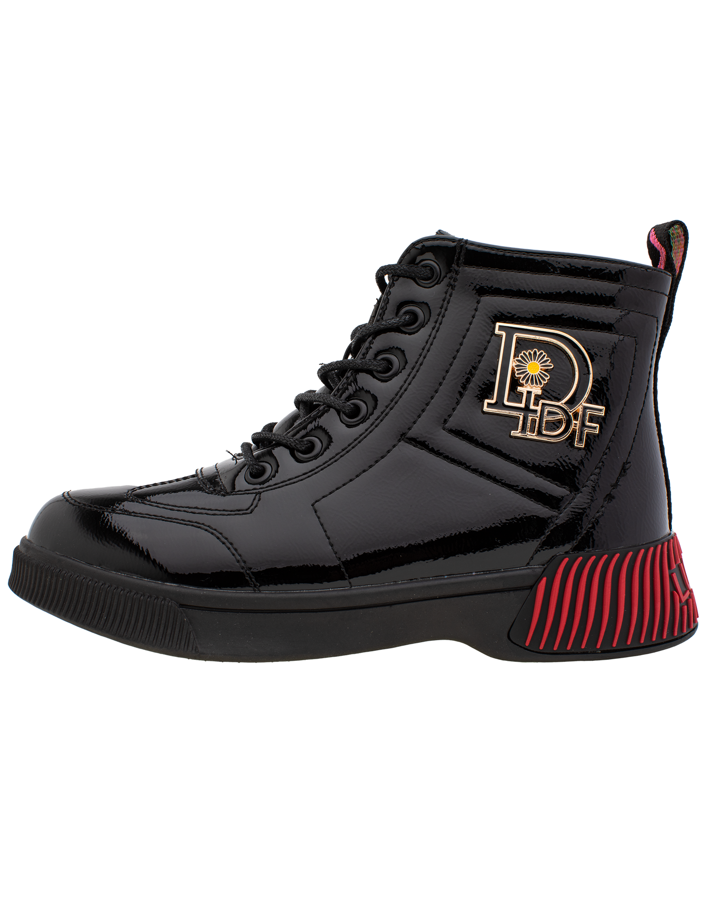 Lucky Kids Lace-Up Glossy Ankle Boots