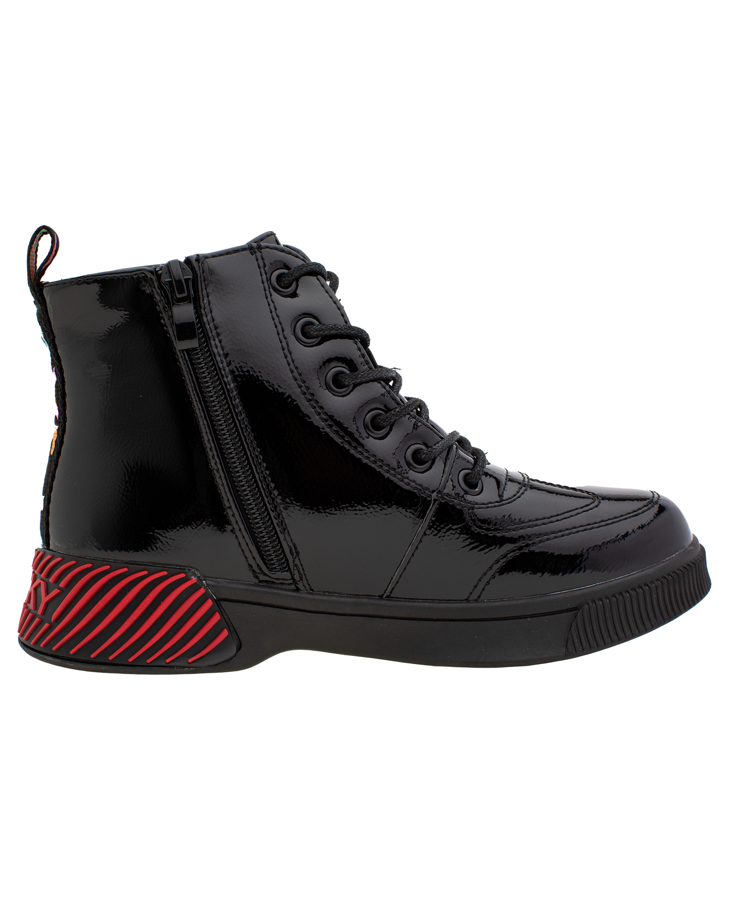 Lucky Kids Lace-Up Glossy Ankle Boots
