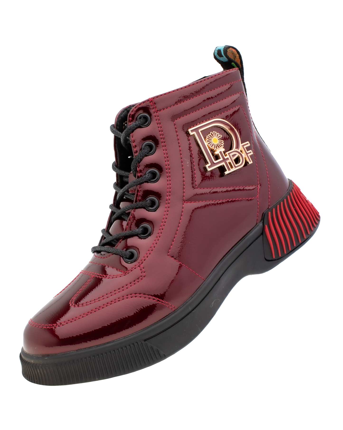 Lucky Kids Lace-Up Glossy Ankle Boots