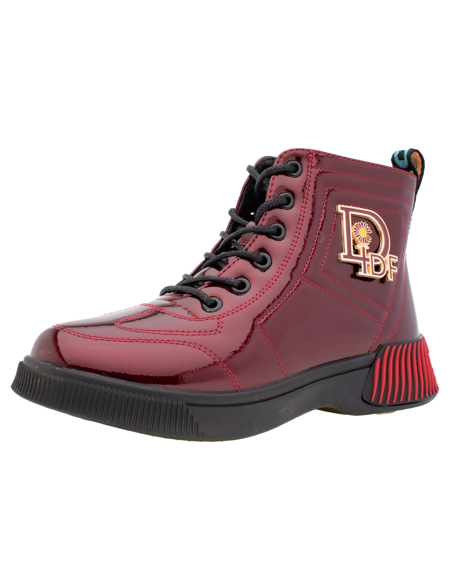 Lucky Kids Lace-Up Glossy Ankle Boots