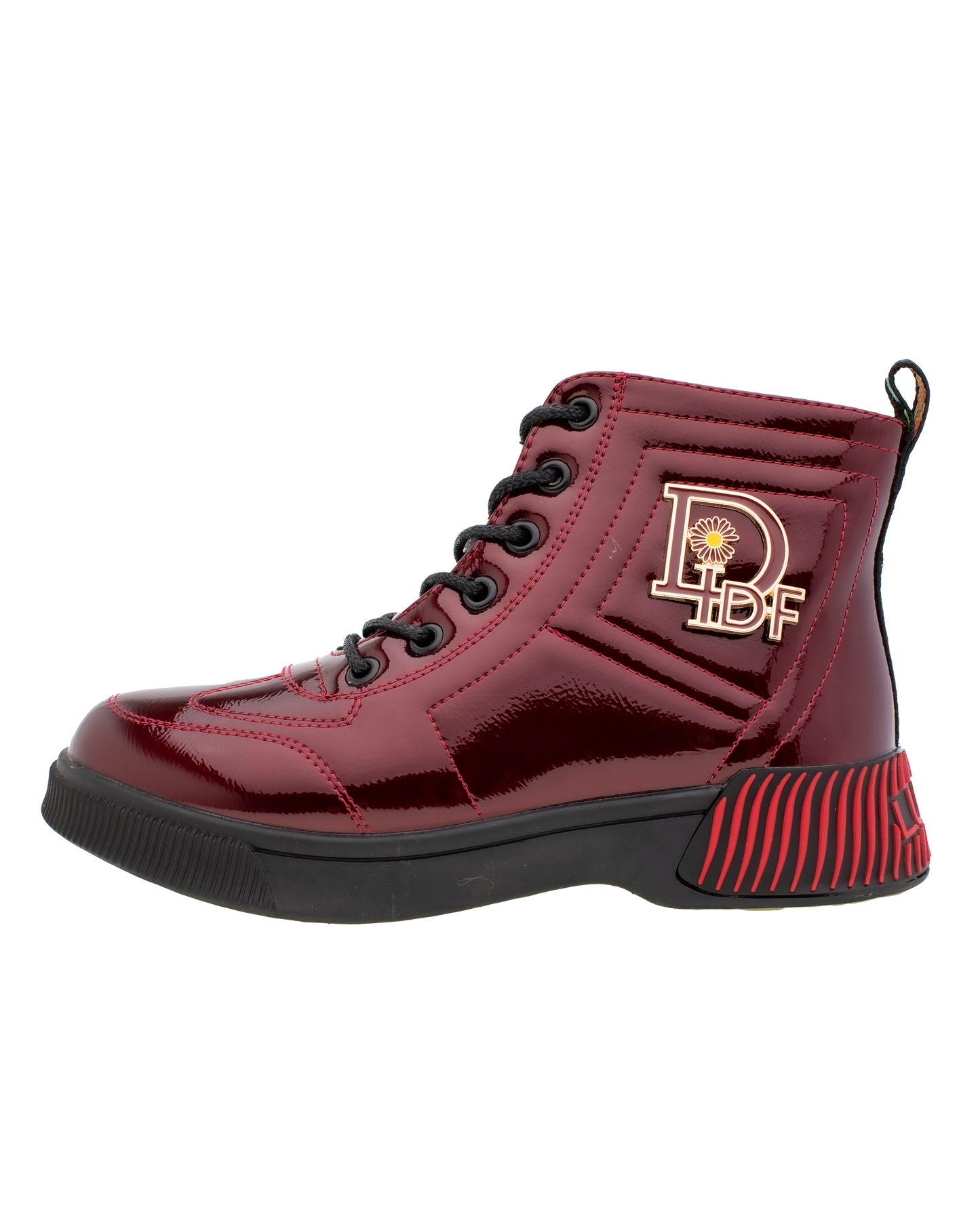 Lucky Kids Lace-Up Glossy Ankle Boots