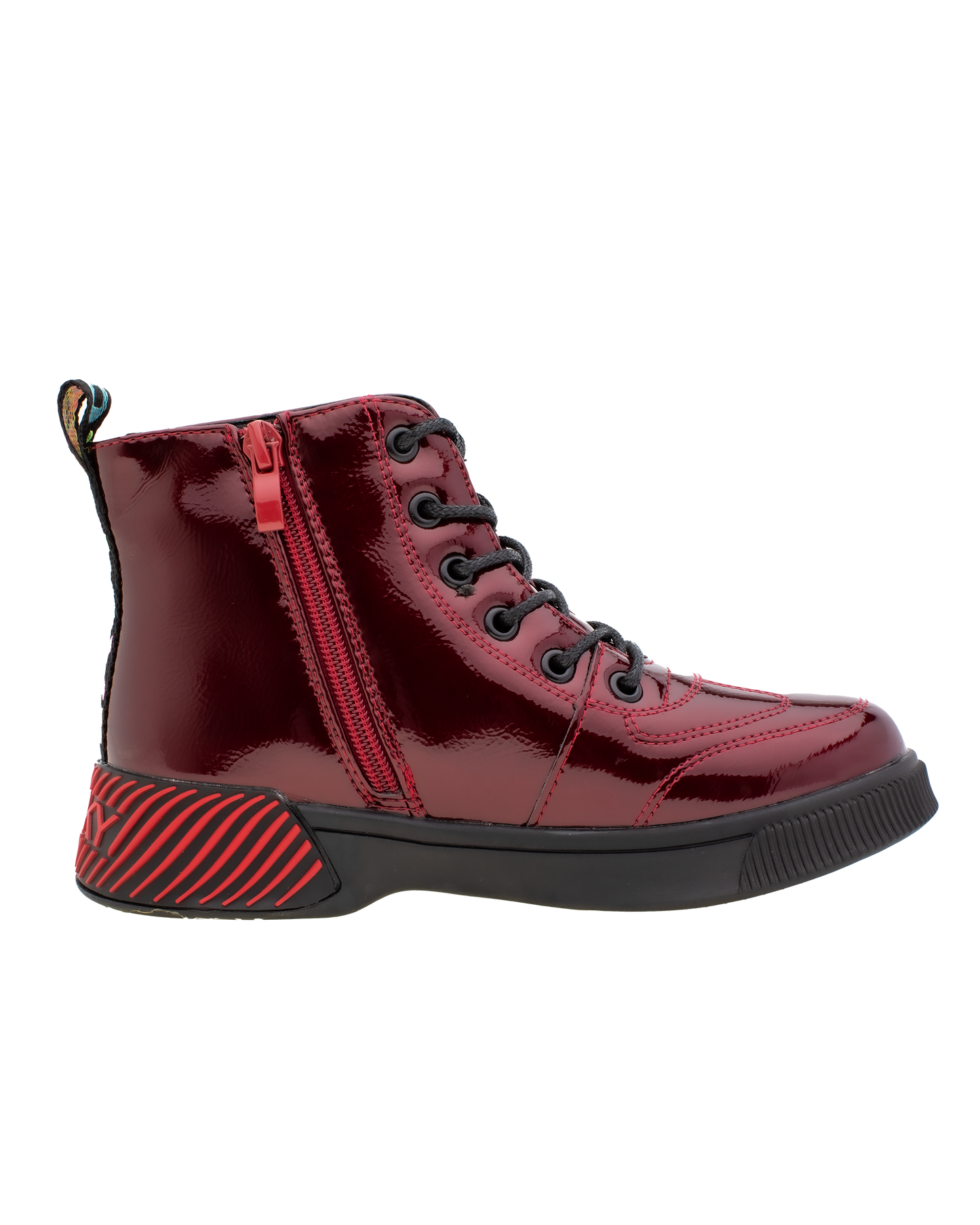 Lucky Kids Lace-Up Glossy Ankle Boots
